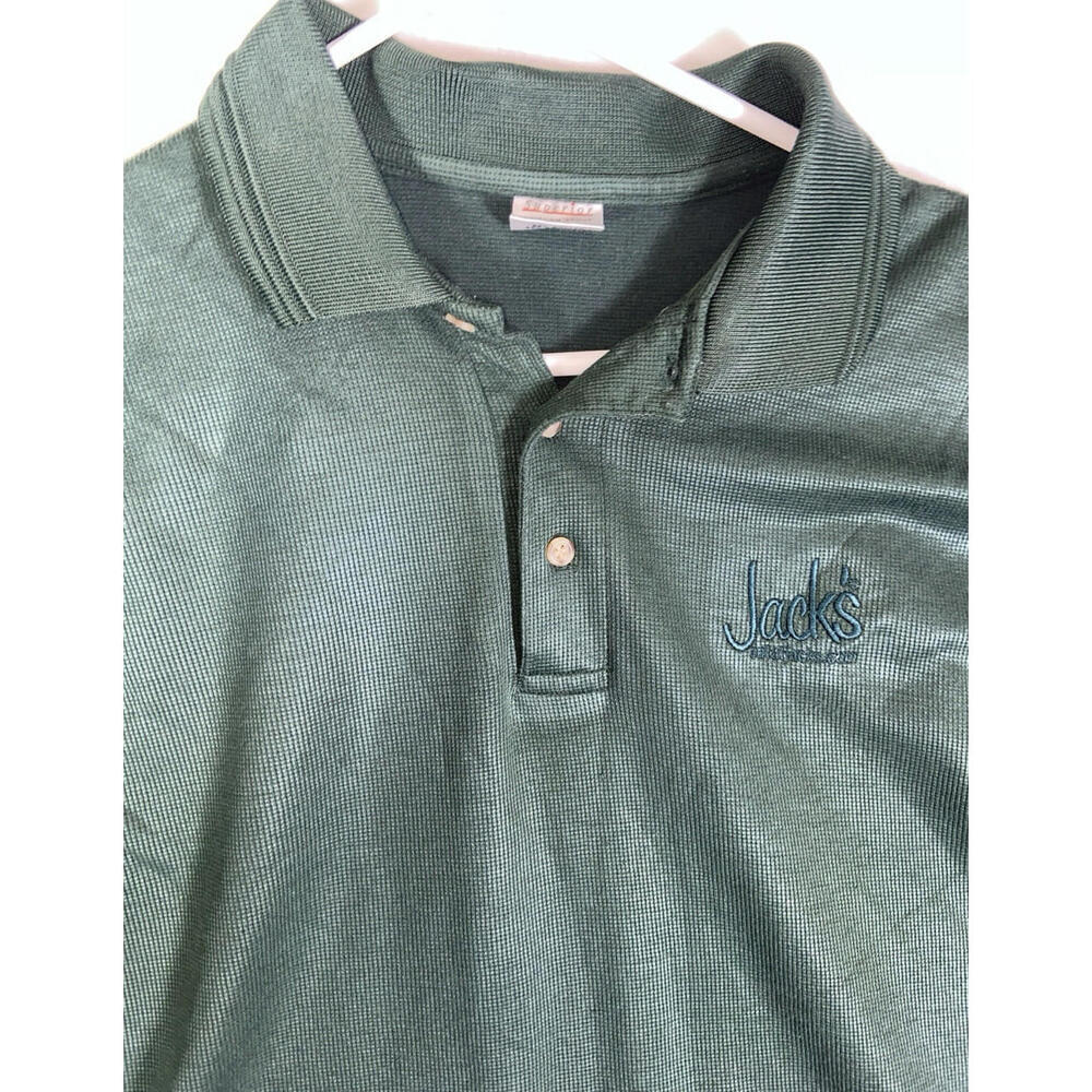 Jack’s Hamburgers Employee Polo Shirt Large Workwear Button Collar Short Sleeve